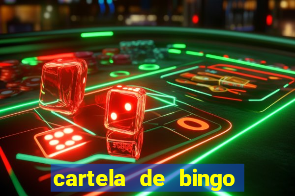 cartela de bingo cha de bebe